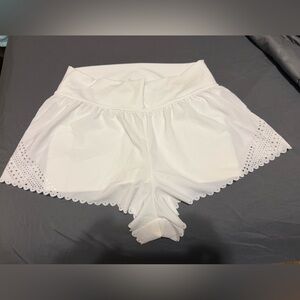 Aerie Offline White Eyelet Trim Shorts
